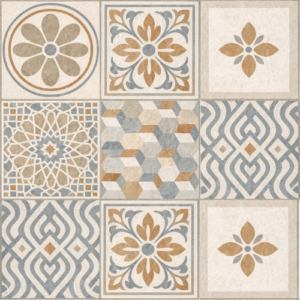 Alfombra vinílica de PVC diseño Cádiz en tonos neutros, ideal para decoración de cocinas y livings modernos.